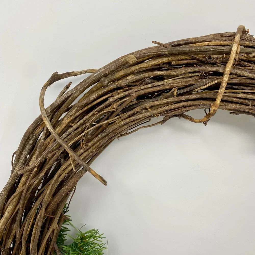 Rustic Holiday Wreath with Greenery and Pinecones